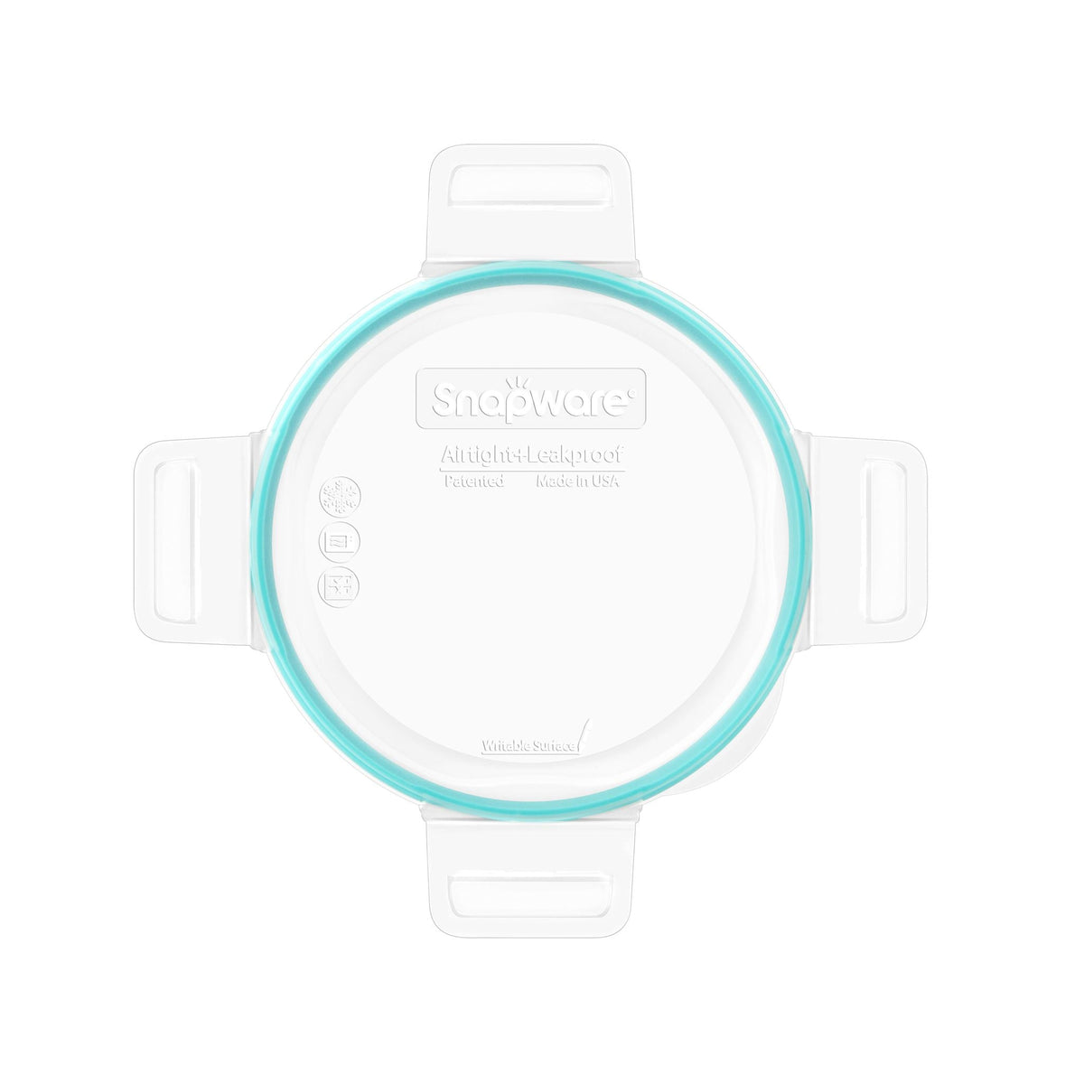 Total Solutions Round Medium Plastic Lid with Teal Seal
