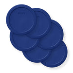 4-cup Round Dark Blue Plastic Lids, 6-pack