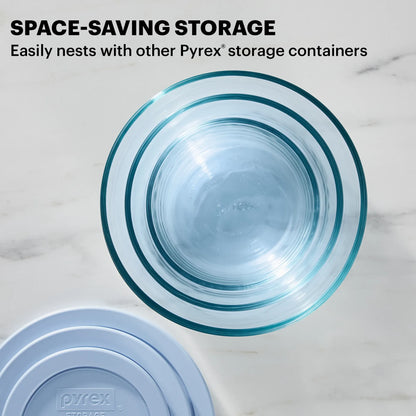 Text Space-saving storage - Easily nests withother Pyrex storage containers